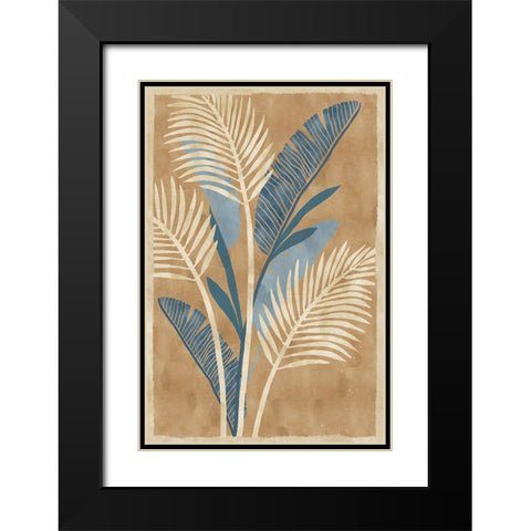 Cobalt Blue Palms III Black Modern Wood Framed Art Print with Double Matting by Kouta, Flora