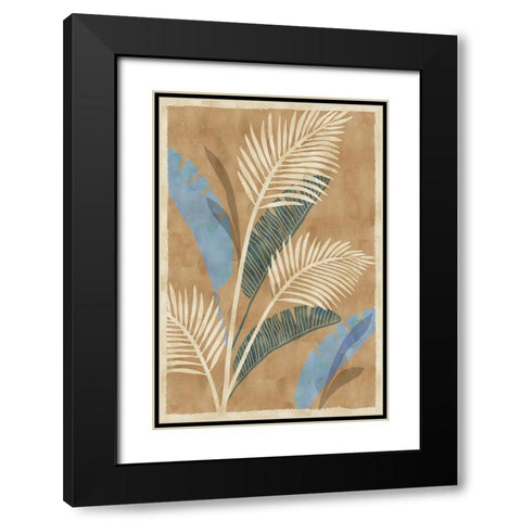 Cobalt Blue Palms IV Black Modern Wood Framed Art Print with Double Matting by Kouta, Flora