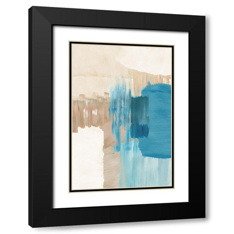 Blue Motion II Black Modern Wood Framed Art Print with Double Matting by Kouta, Flora