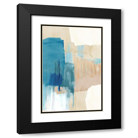 Blue Motion III Black Modern Wood Framed Art Print with Double Matting by Kouta, Flora
