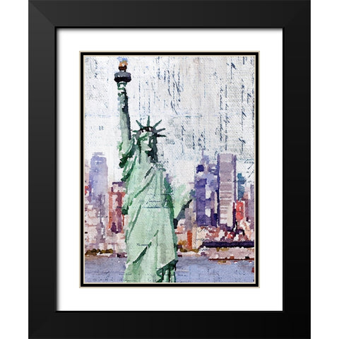 America Black Modern Wood Framed Art Print with Double Matting by Orlov, Irena