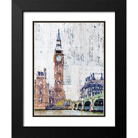 London I Black Modern Wood Framed Art Print with Double Matting by Orlov, Irena
