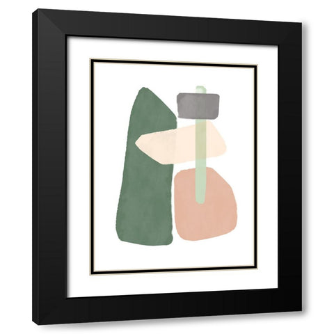 Sticks and Stones II Black Modern Wood Framed Art Print with Double Matting by Schlotzhauer, Jim