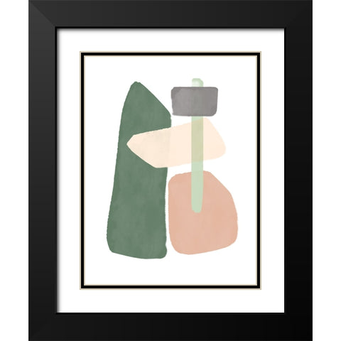 Sticks and Stones II Black Modern Wood Framed Art Print with Double Matting by Schlotzhauer, Jim