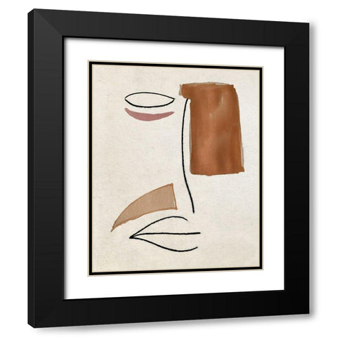 AbFace I Black Modern Wood Framed Art Print with Double Matting by Smith, Karen