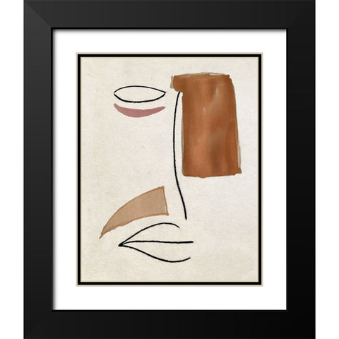 AbFace I Black Modern Wood Framed Art Print with Double Matting by Smith, Karen
