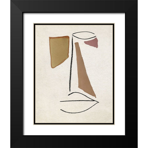 AbFace II Black Modern Wood Framed Art Print with Double Matting by Smith, Karen