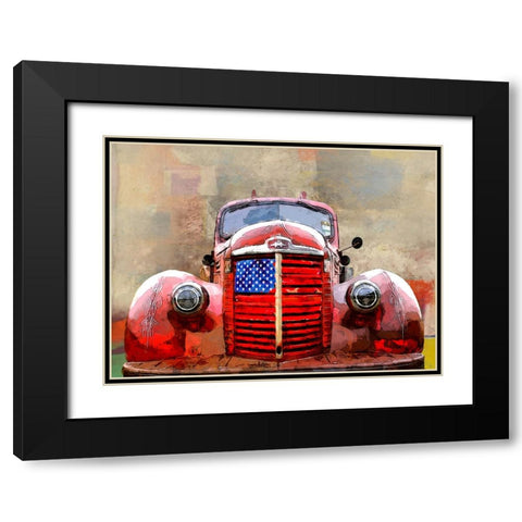 Truck in US Black Modern Wood Framed Art Print with Double Matting by Smith, Karen