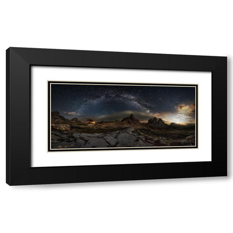 Galaxy Dolomites Black Modern Wood Framed Art Print with Double Matting by Pedretti, Ivan