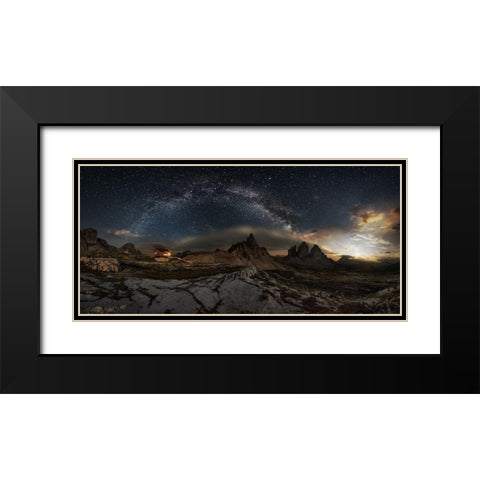 Galaxy Dolomites Black Modern Wood Framed Art Print with Double Matting by Pedretti, Ivan