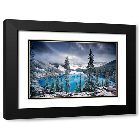 Morning blues Black Modern Wood Framed Art Print with Double Matting by Cole, Trevor