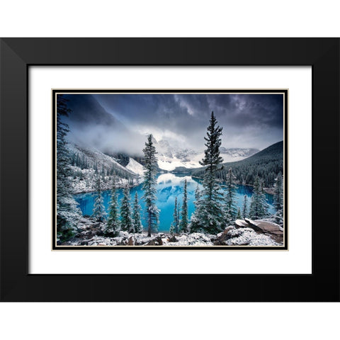 Morning blues Black Modern Wood Framed Art Print with Double Matting by Cole, Trevor