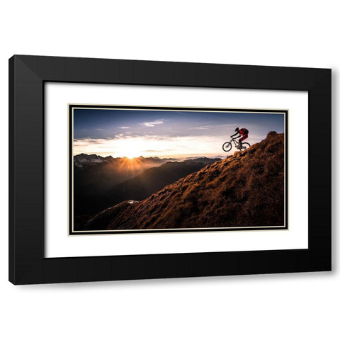 Live the adventure Black Modern Wood Framed Art Print with Double Matting by Bertoncelj, Sandi