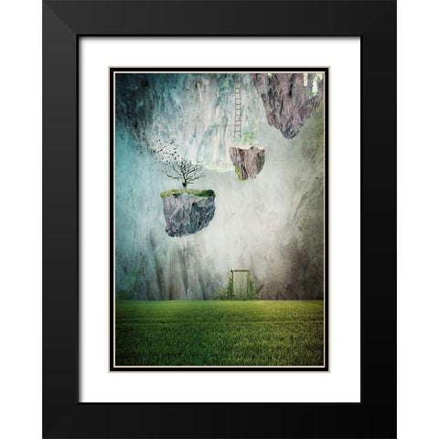 The Islands of oblivion Black Modern Wood Framed Art Print with Double Matting by Lazarska, Lucyna