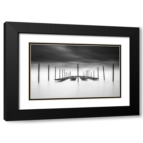 The Oyster Bar Black Modern Wood Framed Art Print with Double Matting by Staelens, Christophe