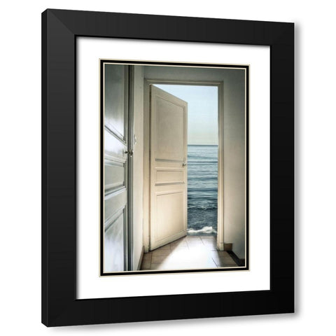 Behind the door Black Modern Wood Framed Art Print with Double Matting by Marcel, Christian