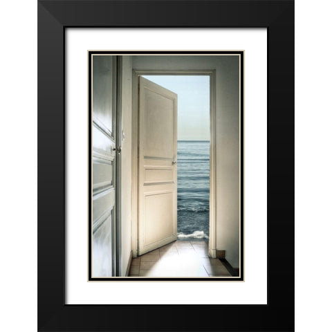 Behind the door Black Modern Wood Framed Art Print with Double Matting by Marcel, Christian