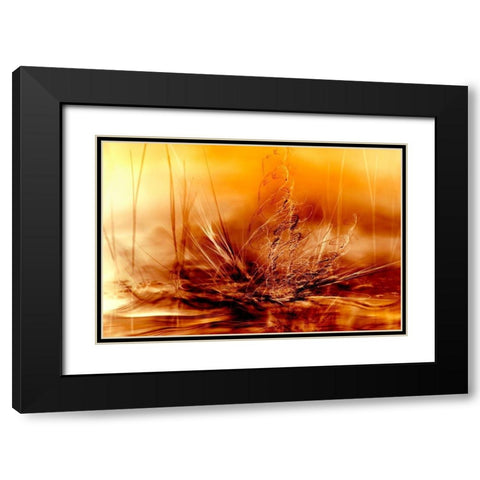 Burning water Black Modern Wood Framed Art Print with Double Matting by Marthinussen, Willy
