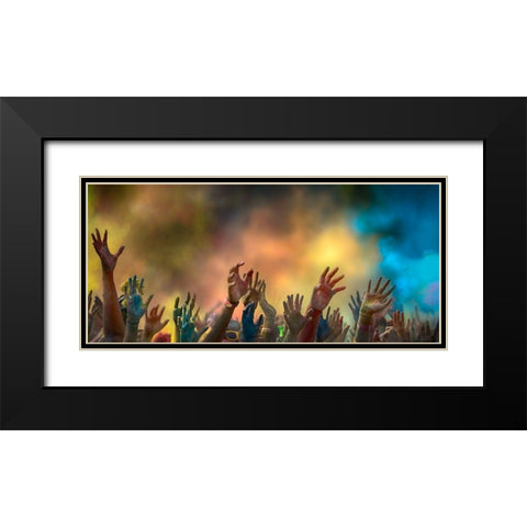 Hands Black Modern Wood Framed Art Print with Double Matting by Bunjamin (Abe), Antonyus
