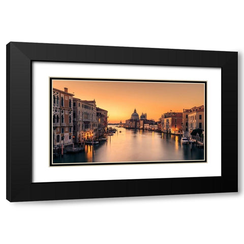 Dawn on Venice Black Modern Wood Framed Art Print with Double Matting by Zhang, Eric