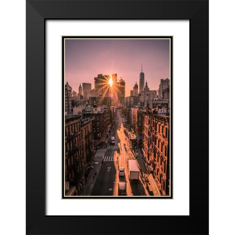 The All Seeing Sun Black Modern Wood Framed Art Print with Double Matting by R. Veizaga, Christopher