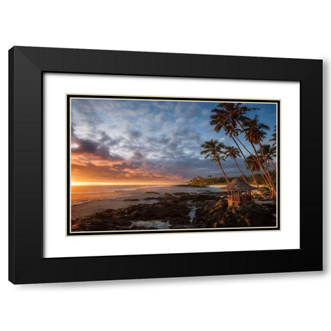 Return to Paradise Black Modern Wood Framed Art Print with Double Matting by Vandewalle, Richard