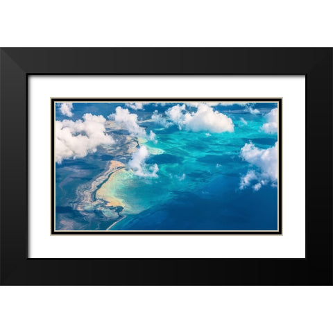 Sand Beach meets ocean Black Modern Wood Framed Art Print with Double Matting by (David) Dai, Wei