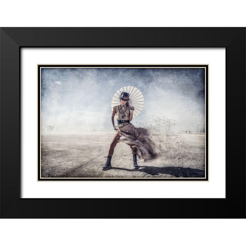 Gone With the Wind Black Modern Wood Framed Art Print with Double Matting by Bonugli Kali, Gilles