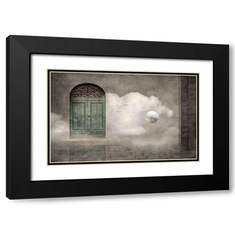 Secret Door Black Modern Wood Framed Art Print with Double Matting by Marcel, Christian