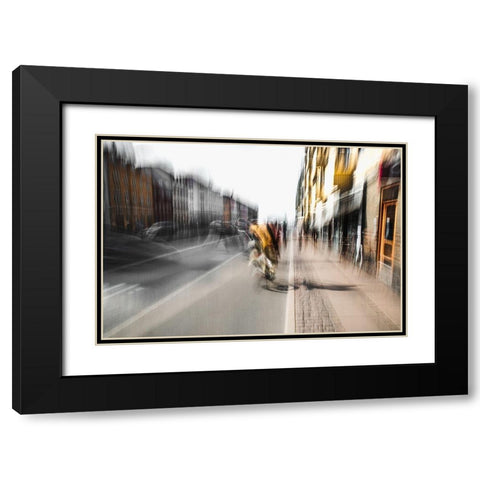 Bicycle tour Black Modern Wood Framed Art Print with Double Matting by Chiriaco, Carmine