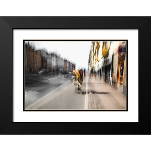 Bicycle tour Black Modern Wood Framed Art Print with Double Matting by Chiriaco, Carmine