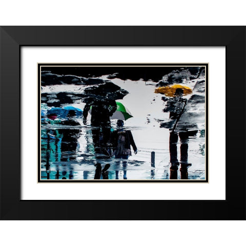 Walk on the rain Black Modern Wood Framed Art Print with Double Matting by Khemkum, Ekkachai