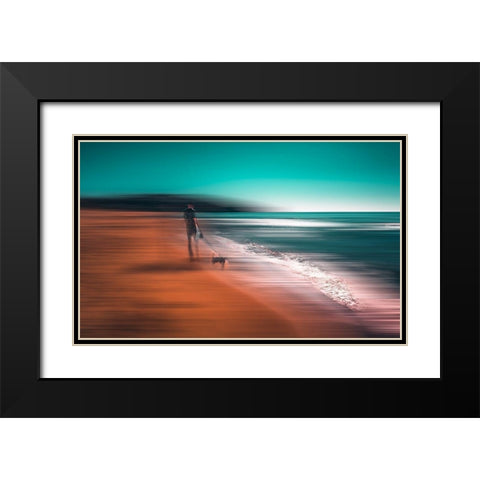 The quiet hours Black Modern Wood Framed Art Print with Double Matting by Chiriaco, Carmine