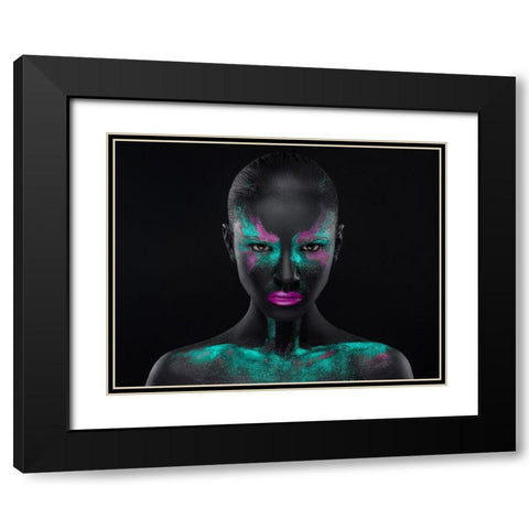 Space Black Modern Wood Framed Art Print with Double Matting by Malikov, Alex