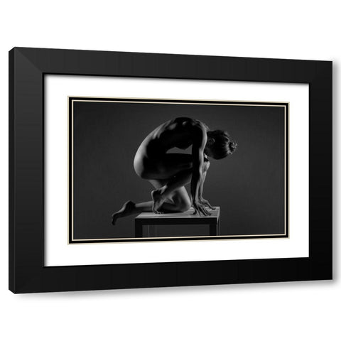bodyscape Black Modern Wood Framed Art Print with Double Matting by Belovodchenko, Anton