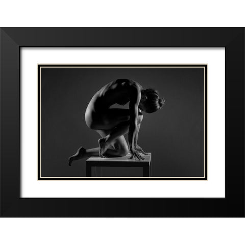 bodyscape Black Modern Wood Framed Art Print with Double Matting by Belovodchenko, Anton