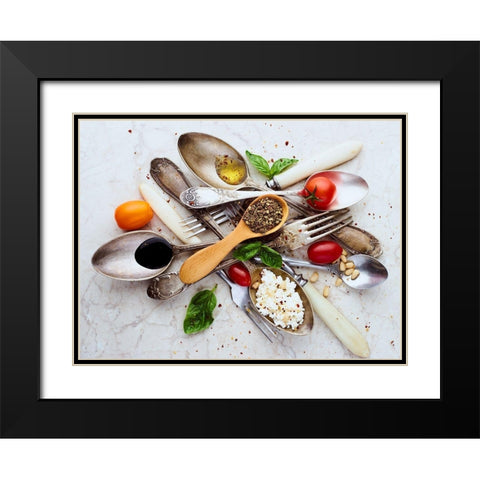 SpoonsandSalad Black Modern Wood Framed Art Print with Double Matting by Karina, Aleksandrova