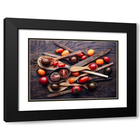 Spoonsandtomatoes Black Modern Wood Framed Art Print with Double Matting by Karina, Aleksandrova
