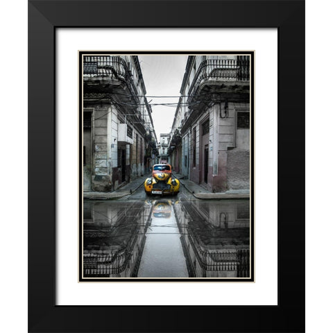 Classic old car in Havana Cuba Black Modern Wood Framed Art Print with Double Matting by Yosifov, Svetlin