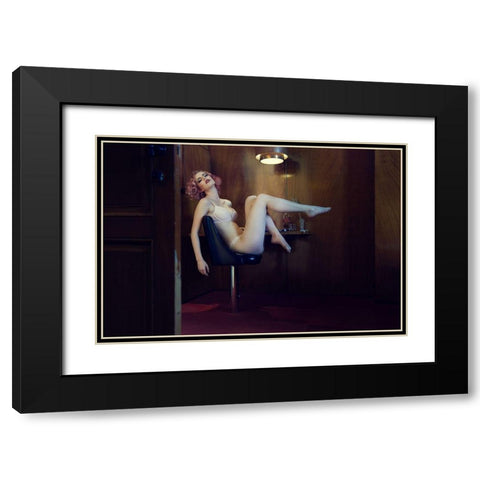 Channeling Marilyn Black Modern Wood Framed Art Print with Double Matting by Peeters, Bart