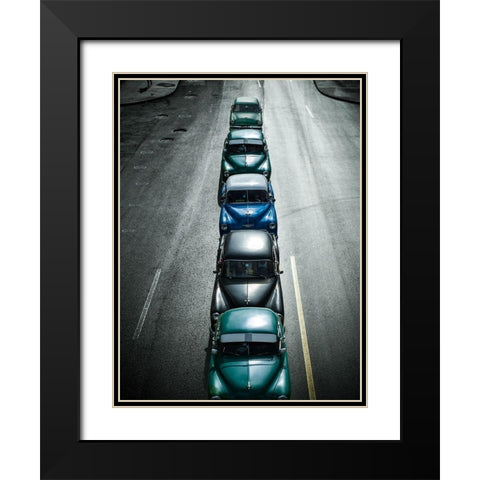 Vintage cars Havana Fantasy Black Modern Wood Framed Art Print with Double Matting by Yosifov, Svetlin