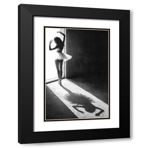 Shadow Dance Black Modern Wood Framed Art Print with Double Matting by Kisworo, Sebastian