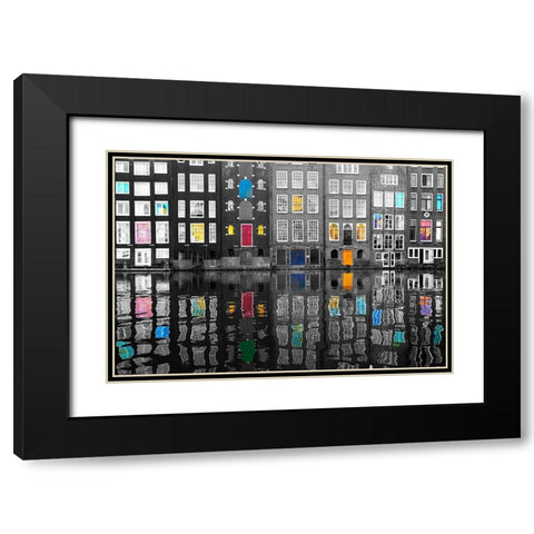 Amsterdam 39 Black Modern Wood Framed Art Print with Double Matting by Shrayer, Igor
