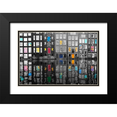 Amsterdam 39 Black Modern Wood Framed Art Print with Double Matting by Shrayer, Igor