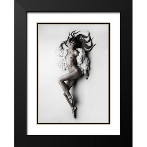 Flaming Black Modern Wood Framed Art Print with Double Matting by Valevicius, Aurimas