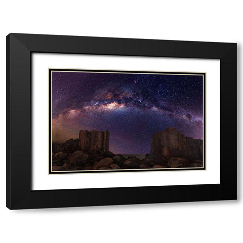 Gate to Heaven Black Modern Wood Framed Art Print with Double Matting by Wolongshan