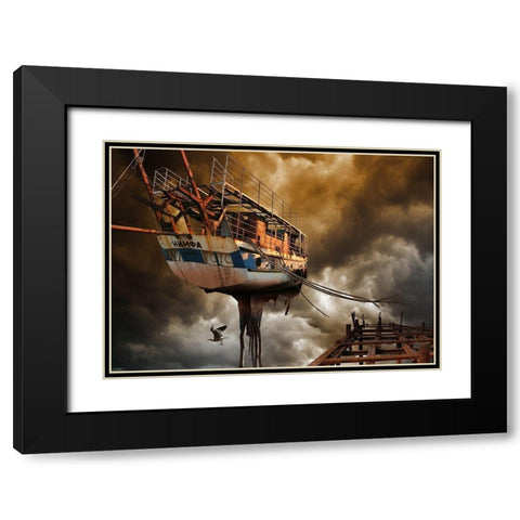 Nimfa Black Modern Wood Framed Art Print with Double Matting by Penchev, Radoslav