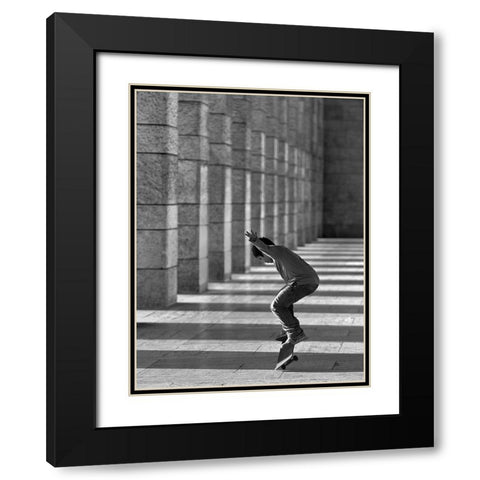street dancer Black Modern Wood Framed Art Print with Double Matting by Pellegrini, Fulvio
