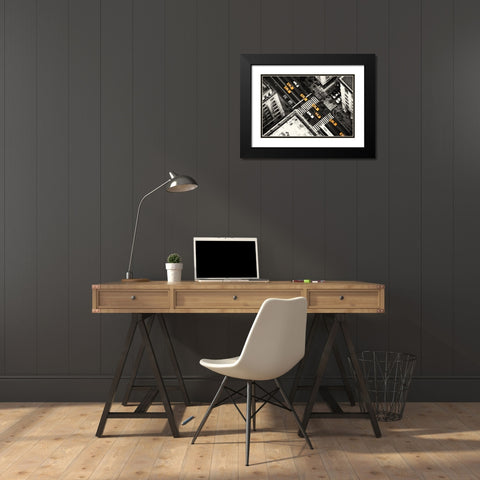 Yellow Flow Black Modern Wood Framed Art Print with Double Matting by Kloren, Stefan
