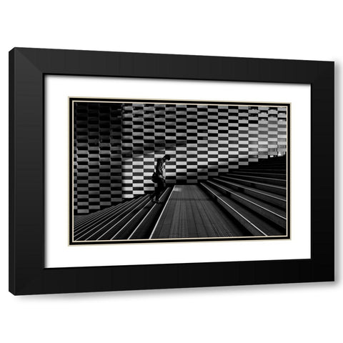Stairs Black Modern Wood Framed Art Print with Double Matting by Sugimoto, Koji